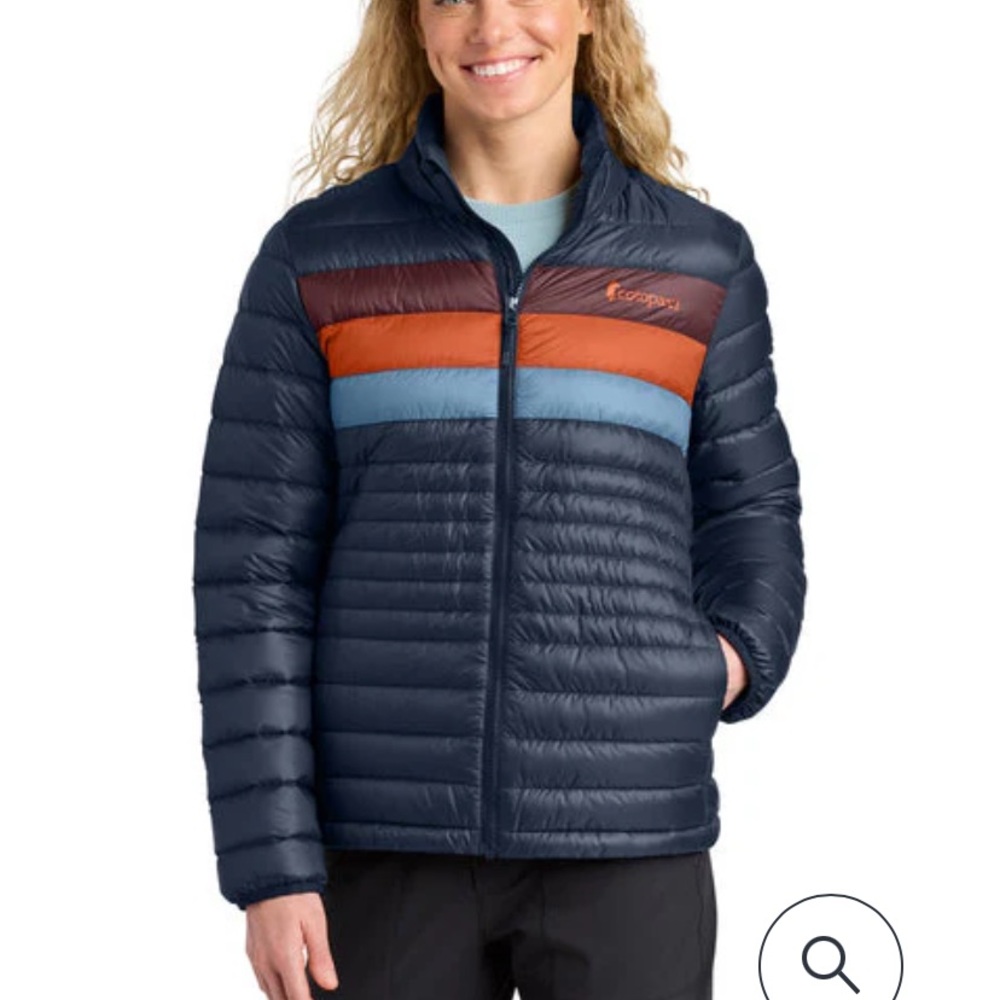 Cotopaxi Women’s Fuego Down Jacket Puffer Puff Blue Pink NWT Ink Rosewood Size M